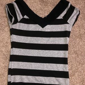 Black low cut dress shirt